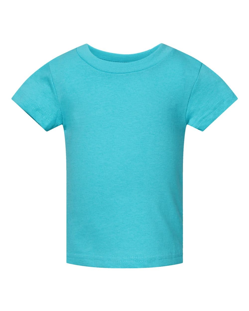 Front view of a Caribbean blue Rabbit Skins 3401 infant T-shirt